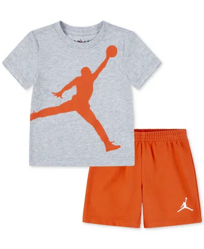 Jordan Babies' Toddler Boys 2-piece Jumbo Jumpman T-shirt And Shorts Set In Team Orange