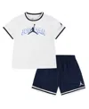Jordan Toddler Boys 2-piece Logo Mesh T-shirt And Shorts Set In Midnight Navy