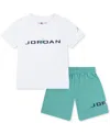Jordan Toddler Boys 2-piece Mj Baseline Mesh Shorts And T-shirt Set In Washed Teal