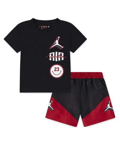 Jordan Babies' Toddler Boys 2-piece Stacked Play Shorts And T-shirt Set In Black