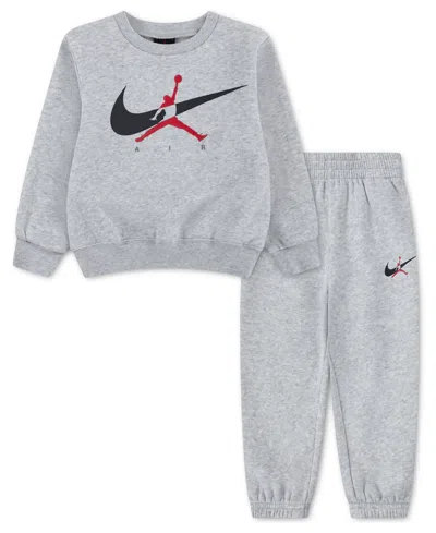 Jordan Babies' Toddler Boys' 2t-4t Logo Fleece Sweatshirt And Joggers, 2-piece Set In Gray