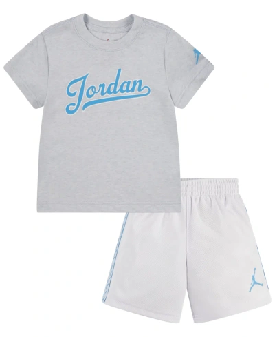 Jordan Kids' Little Boys Flight Mvp Tee And Mesh Shorts Set In White