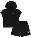 Jordan Toddler Boys Henley Hoodie & Shorts, 2 Piece Set