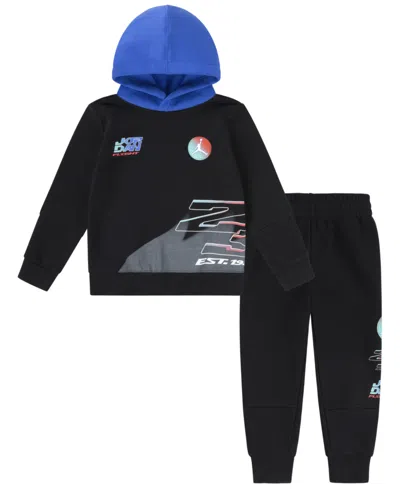 Jordan Babies' Toddler Boys Moto Fleece Pullover Set In Black