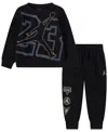 Jordan Toddler Boys "see Me Shine" Crew And Pants 2-piece Set In Black