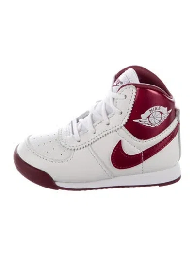 Pre-owned Jordan Babies' Toddler Boys' White And Burgundy Sneakers