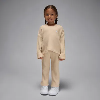 Jordan Babies' Toddler Heir To The Crown 2-piece Ribbed Pullover Set In Neutral