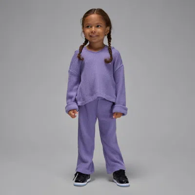 Jordan Babies' Toddler Heir To The Crown 2-piece Ribbed Pullover Set In Purple