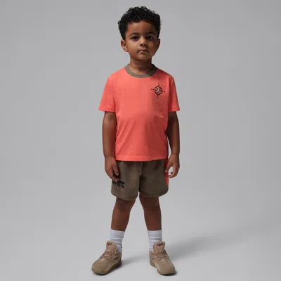 Jordan Babies' Toddler Hike Mike 2-piece Graphic Fleece Shorts Set In Red