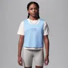 Jordan Training Camp Big Kids' Mesh Overlay T-shirt In Grey