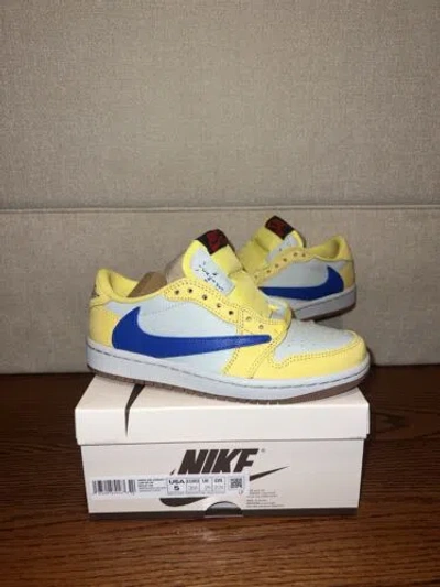 Pre-owned Jordan Travis Scott X Air  1 Retro Og Sp Low Canary Dz4137-700 Us Size 5w/3.5m In Yellow