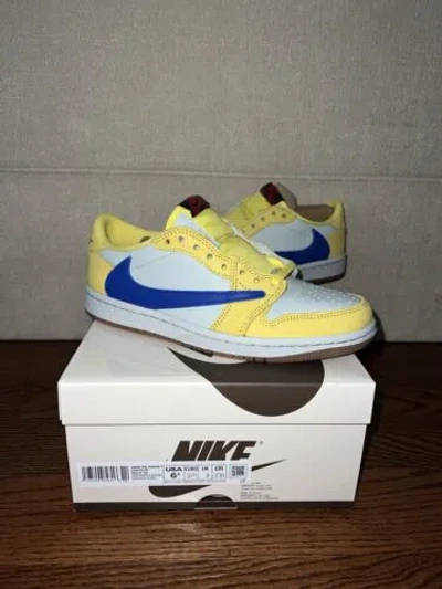 Pre-owned Jordan Travis Scott X Air  1 Retro Og Sp Low Canary Dz4137-700 Us Size 6.5w/5m✅ In Yellow