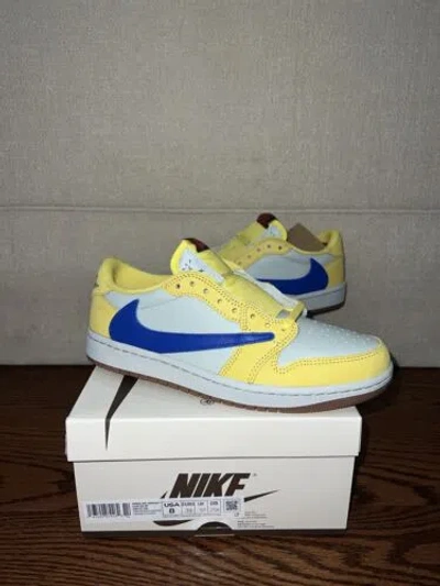 Pre-owned Jordan Travis Scott X Air  1 Retro Og Sp Low Canary Dz4137-700 Us Size 8w/6.5m✅ In Yellow