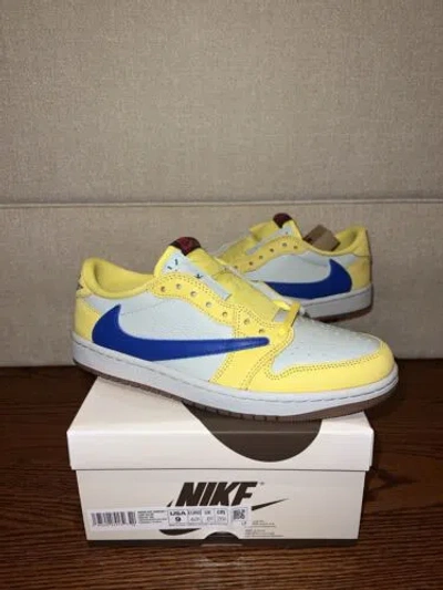 Pre-owned Jordan Travis Scott X Air  1 Retro Og Sp Low Canary Dz4137-700 Us Size 9w/7.5m✅ In Yellow