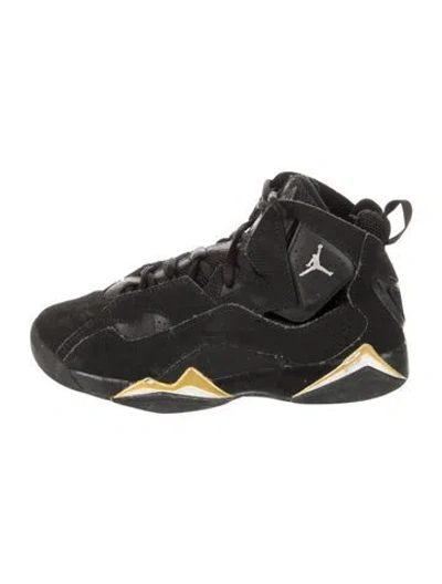 Pre-owned Jordan Babies' True Flight Suede Sneakers In Black