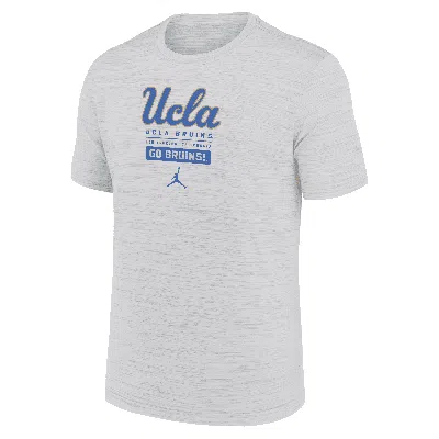 Jordan Ucla Bruins Campus Center Block Velocity Nike Men's Dri-fit College T-shirt In White