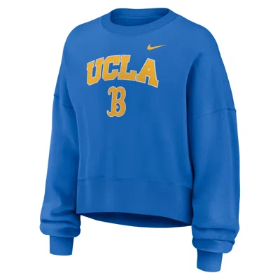 Jordan Ucla Phoenix Arch Nike Women's College Pullover Crew In Blue