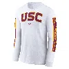 Jordan Usc Trojans Local Spirit Slogan  Men's College Long-sleeve T-shirt In White