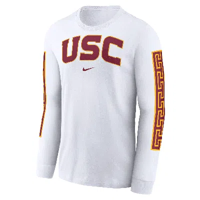 Jordan Usc Trojans Local Spirit Slogan  Men's College Long-sleeve T-shirt In White