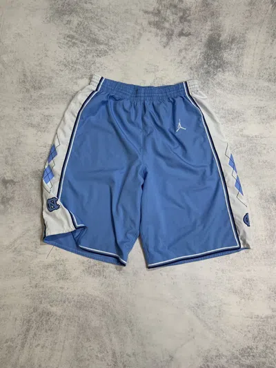 Pre-owned Jordan Vintage Air Jordan Unc Argyle Basketball Shorts In Blue