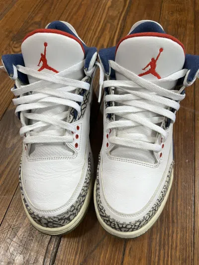 Pre-owned Jordan Vintage Jordan 3 True Blue Og 2016 White Cement Royal Shoes