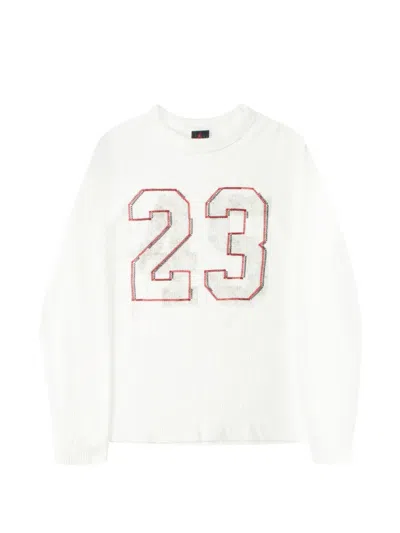 Jordan Waffle-knit Number-print T-shirt In White