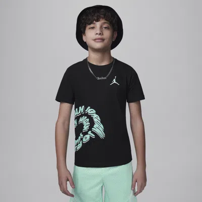 Jordan Warped Galaxy Big Kids' Graphic T-shirt In Black