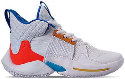 Pre-owned Jordan Why Not 0.2 Okc Home Sneakers In White/total Crimson/tidal Blue