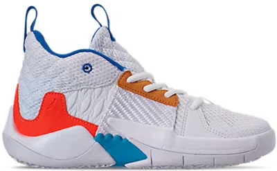 Pre-owned Jordan Why Not 0.2 Okc Home Sneakers In White/total Crimson/tidal Blue