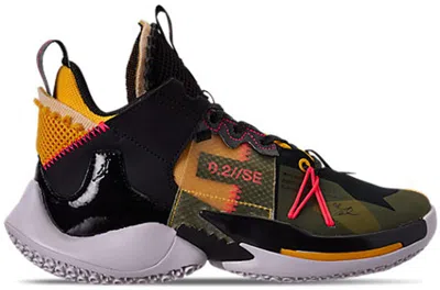 Pre-owned Jordan Why Not Zer0.2 Se Crimson Sneakers In Black/flash Crimson/amarillo