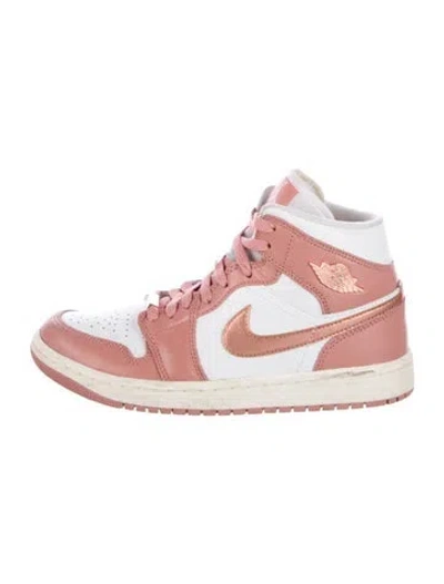 Pre-owned Jordan Wmns Air  1 Mid Se 'red Stardust' Sneakers In Pink