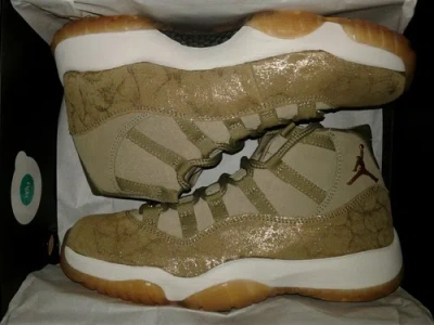 Pre-owned Jordan Wmns Air  11 Retro Neutral Olive/mtlc Stout-sail Ar0715-200 Size 8.5 In Neutral Olive/metallic Stout-sail