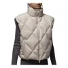 Jordan (wmns) Air  Brooklyn Quilted Puffer Vest 'light Orewood Brown' In Gray