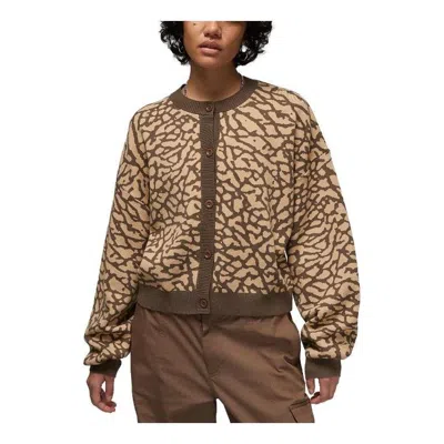 Jordan (wmns) Air  Flight Jacquard Knit Cardigan 'palomino' In Multi