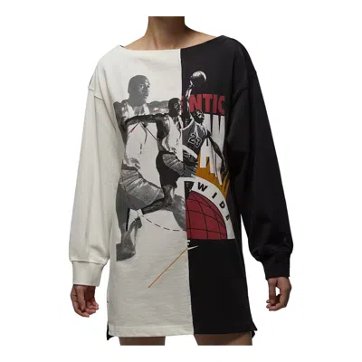 Jordan Flight Graphic Cotton Sweatshirt Dress In Multi