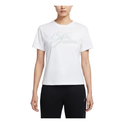 Jordan (wmns) Air  Flight Shorthand Graphic T-shirts Asia Sizing 'white'