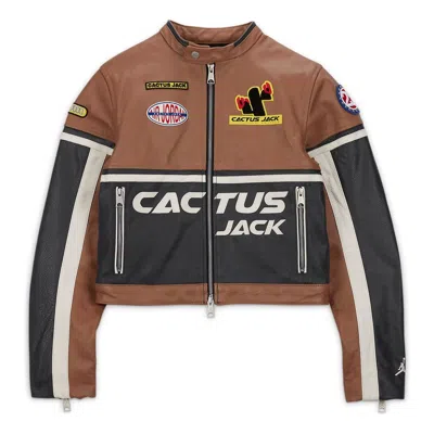 Jordan (wmns) Air  X Travis Scott Leather Moto Jacket 'archaeo Brown'