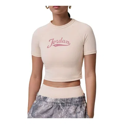 Jordan (wmns)  Brooklyn T-shirt 'pearl White Sail Desert Berry' In Neutral