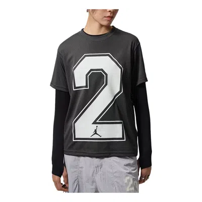 Jordan (wmns)  Flight Girlfriend T-shirt 'anthracite' In Yellow