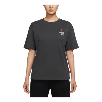 Jordan (wmns)  Flight Graphic T-shirt 'off Noir' In Gray