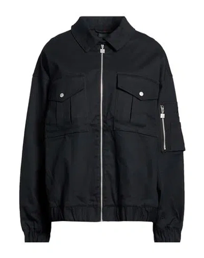 Jordan Woman Denim Outerwear Midnight Blue Size L Cotton, Elastane In Black