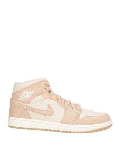 Jordan Woman Sneakers Beige Size 12 Leather, Synthetisches Material In Nude