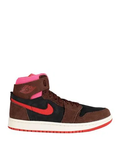 Jordan Woman Sneakers Brown Size 5.5 Leather, Textile Fibers