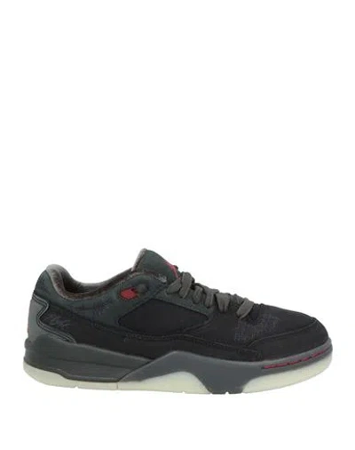 Jordan Woman Sneakers Charcoal Size 7 Leather In Blue