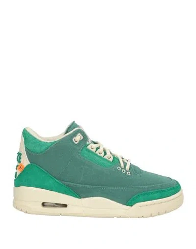 Jordan Woman Sneakers Dark Green Size 6 Leather, Textile Fibers