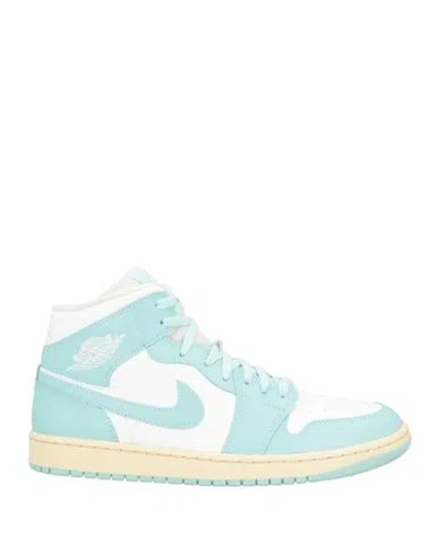 Jordan Woman Sneakers Turquoise Size 6 Leather, Synthetisches Material In Blue