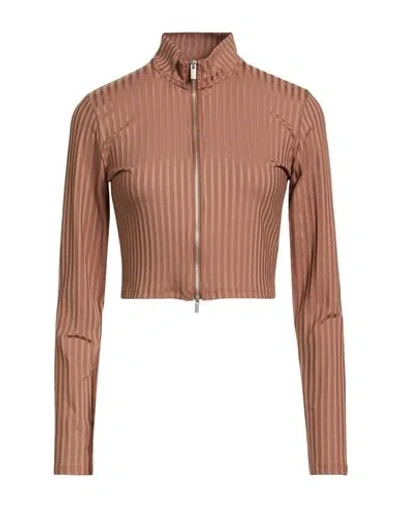 Jordan Woman Sweatshirt Light Brown Size Xs Polyester, Elastane
