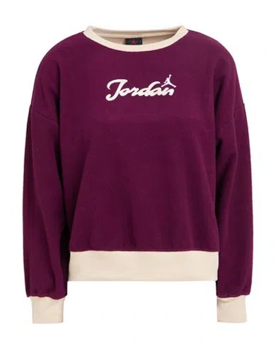 Jordan Woman Sweatshirt Plum Size Xl Polyester, Cotton