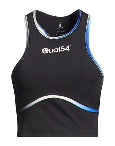 Jordan Woman Top Charcoal Size Xs Polyester, Elastane In Black