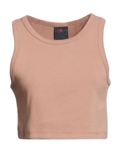 Jordan Woman Top Light Brown Size M Cotton, Polyester, Elastane In Pink